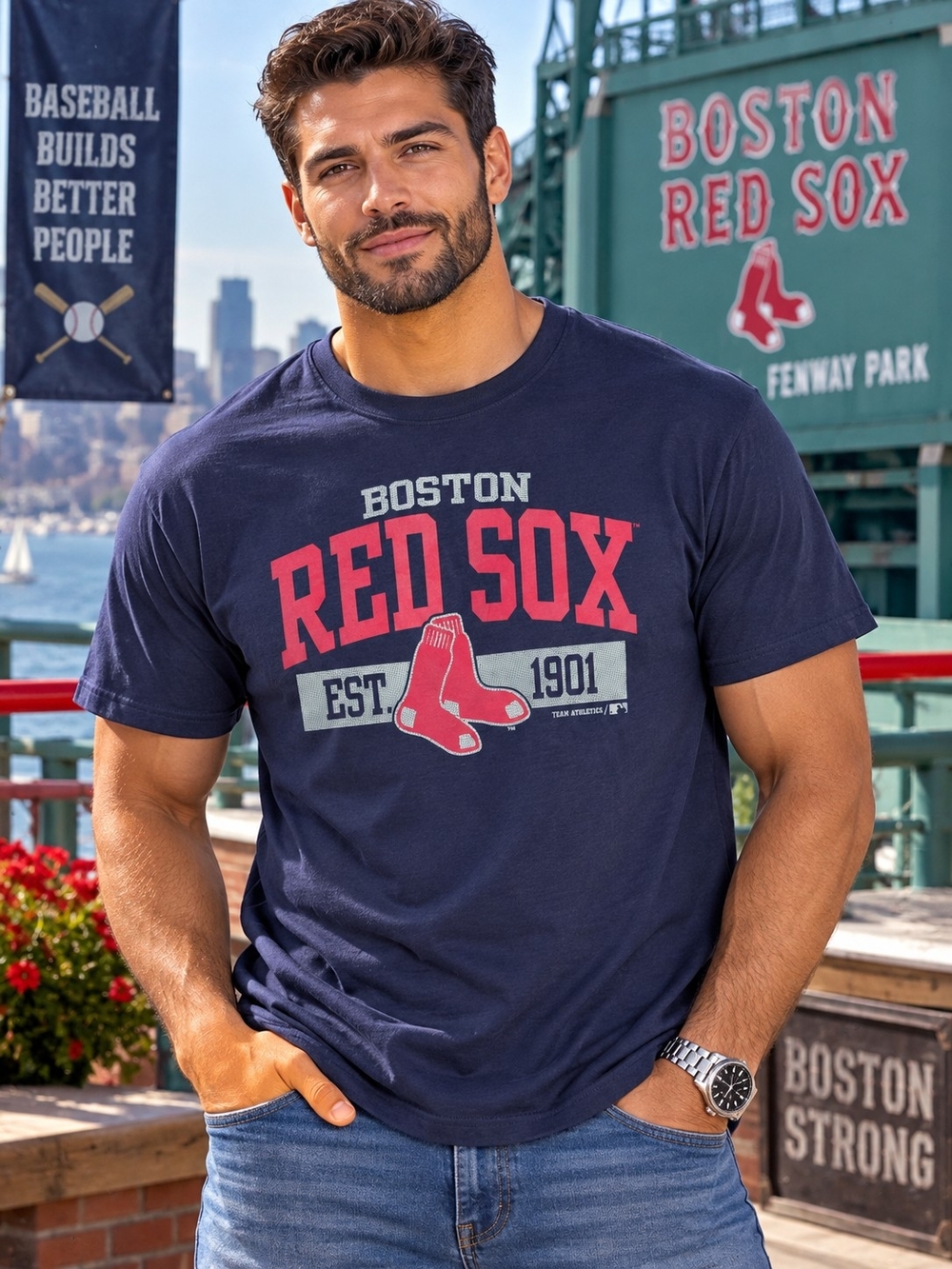 NWT Boston Red Sox MLB Graphic T-Shirt XXL Navy Blue Team Athletics Est 1901 ⚾💙